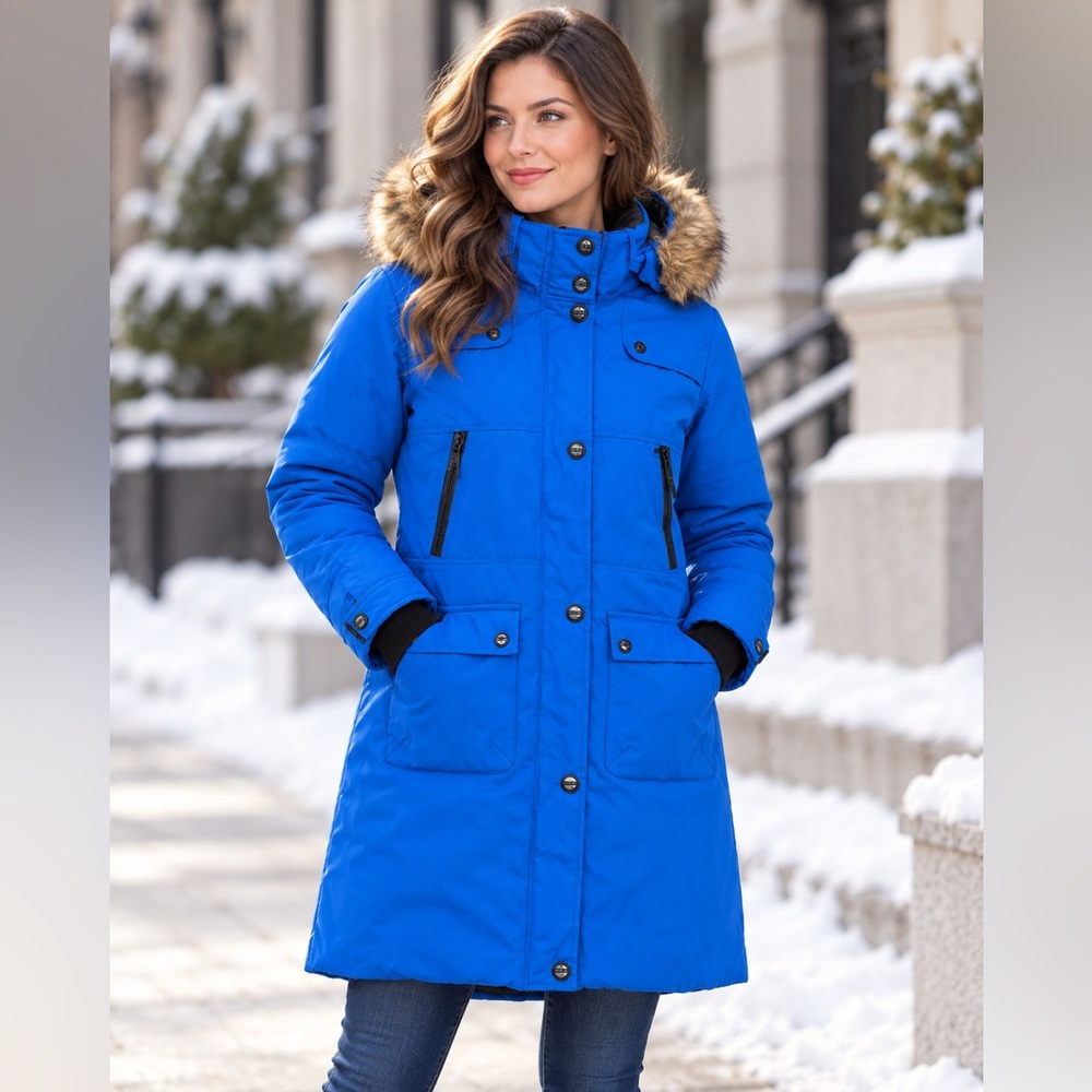 Point Zero Duvet Premium Down Cobalt Long Ski & Snow Jacket - Below -20C